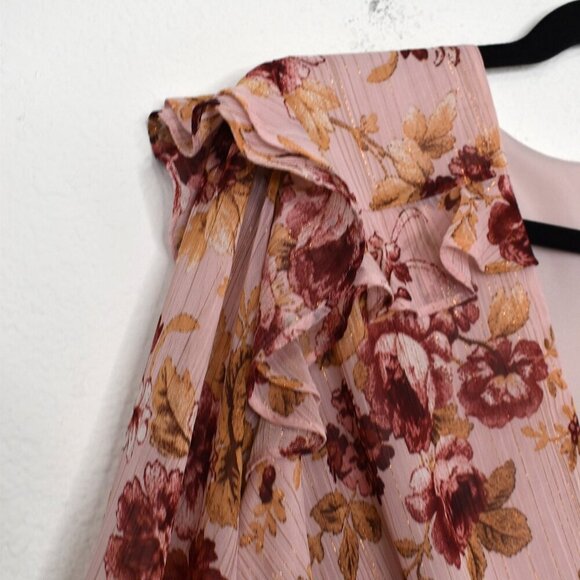 Express Floral Faux Wrap Blouse Sz XL Balloon Sleeve Whimsigoth Cottagecore - Picture 8 of 16